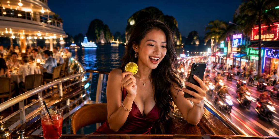 Ánh đèn neon tại vịnh Hạ Long về đêm – bầu không khí giải trí và hỗ trợ người dùng lx100